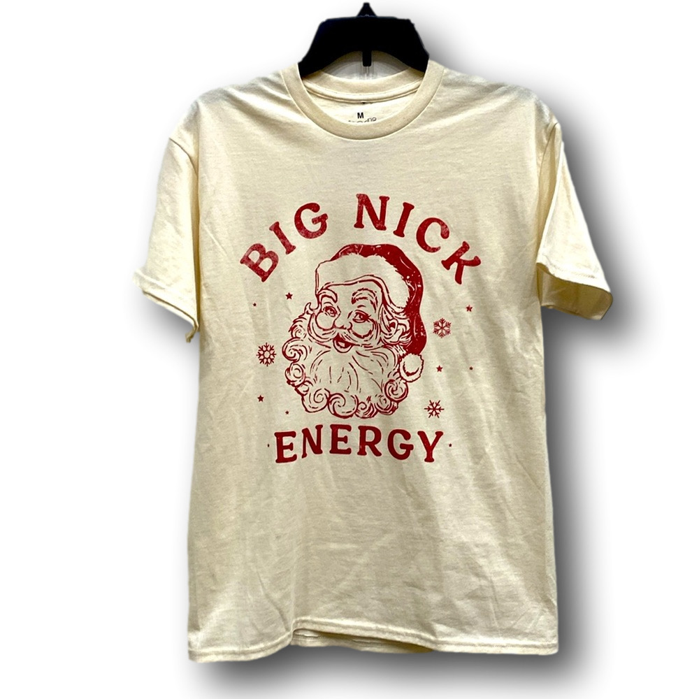 "Big Nick Energy" Santa Claus Graphic T-Shirt - Size Medium - NWT